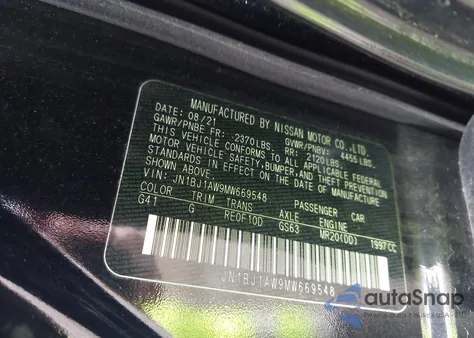 2021 Nissan Rogue Sport S Awd Xtronic Cvt from USA, damaged, VIN JN1BJ1AW9MW669548